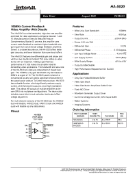 Datasheet HA3-5020-5 manufacturer Intersil